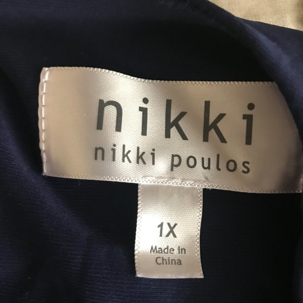 Nikki by Nikki Poulos Navy V-Neck Jumpsuit Size 1X - Picture 12 of 12